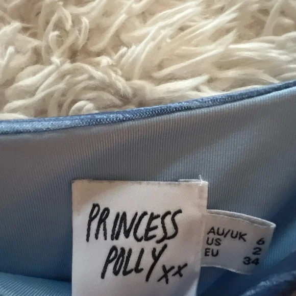 Princess Polly Blue Mesh Long Sleeve Top - Picture 2 of 6